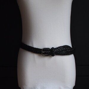 Lands' End | Like NEW Black Leather Braided Belt